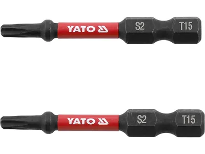 Насадка викруткова ударна YATO TORX T15 х 50 мм. HEX 1/4", 2 шт.