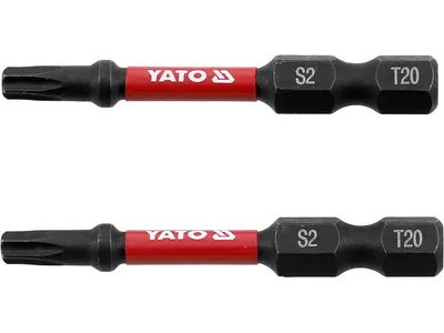 Насадка викруткова ударна YATO TORX T20 х 50 мм. HEX 1/4", 2 шт.