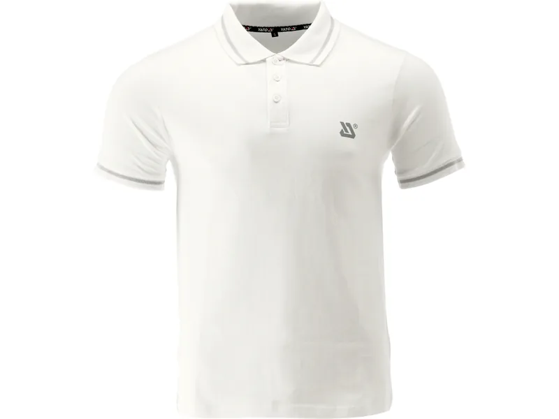 Футболка ПОЛО біла YATO, розм. 3XL/ вис- 82 см х шир- 65 см, 100%- бавовна