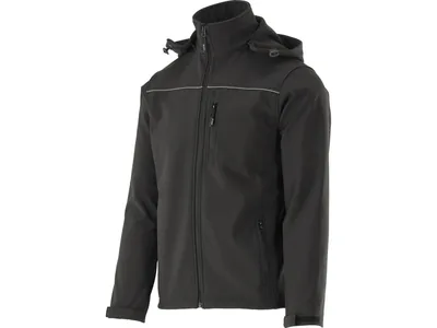Куртка робоча SOFTSHELL з прикріп капюшоном YATO розм XXL, чорна, 3 кишені, 96% поліест і 4% спанде