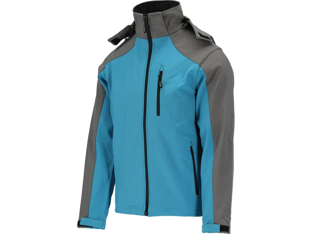 Куртка робоча SOFTSHELL з прикріп капюшоном YATO розм XXL, синьо-сіра, 3 кишен, 96% поліес і 4%(DW)