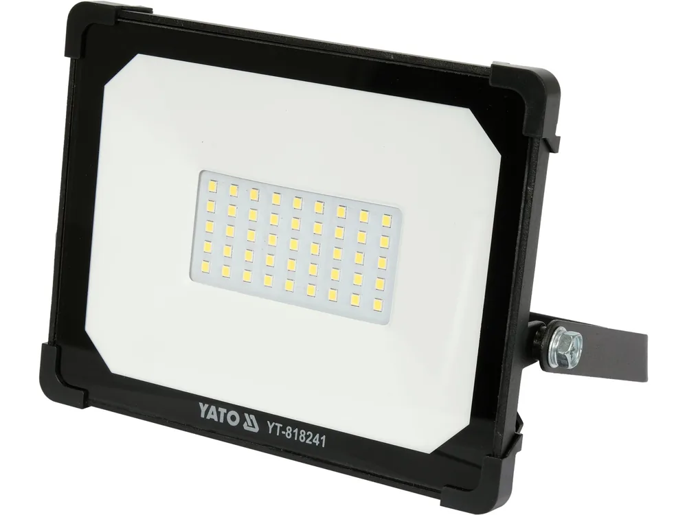 Прожектор з SMD-діодним випромінювачем YATO: 30Вт, 230 В, 2850 Лм, 45 діодів, 181x 169.5x 32 мм