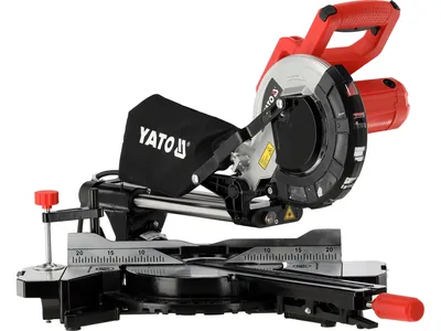 Пила торцьовальна з лазером YATO P= 2кВт, диск Ø=216/30 мм, гл.різу 90°/45°- 65/38 мм l= 340/240 мм