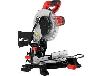 Пила торцьовальна з лазером YATO 1.5 кВт, диск Ø=255/30 мм, гл.різу 90°/45°- 75/45 мм l= 125/85 мм