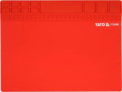 Підстилка для паяння YATO з жаростійкого силікону до 500°С, 400х300х3 мм, магн стрічка 395х57мм