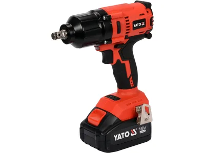 Гайковерт ударний акумуляторний безщітковий YATO: квадрат-1/2", 700 Нм, Li-Ion 18В, 3 Агод +кейс
