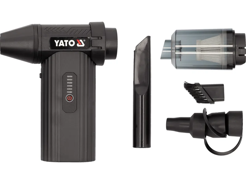 Повітродувка YATO турбо міні акумуляторна Li-Ion 7,4В 4 АГод, USB заряджання, з насадками
