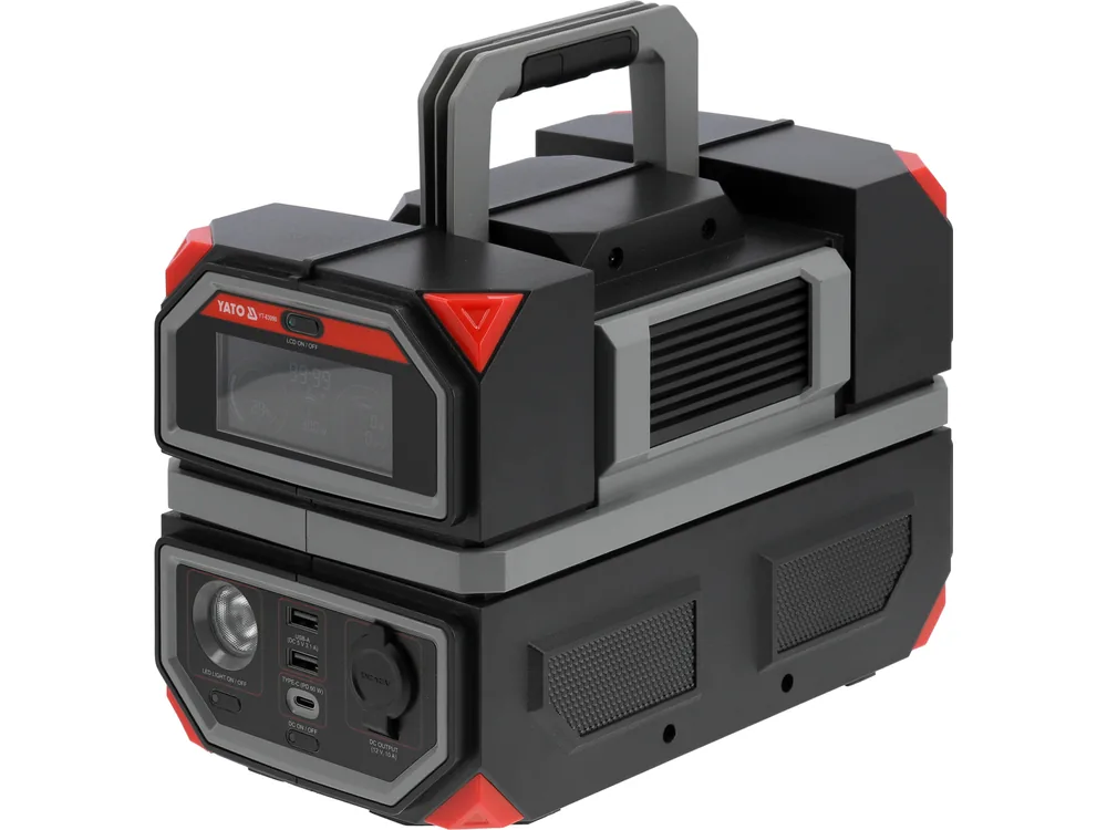 Портативна станція YATO 315 ВтГод, вихід- 300/600 Вт, порти: 230V AC, різні USB