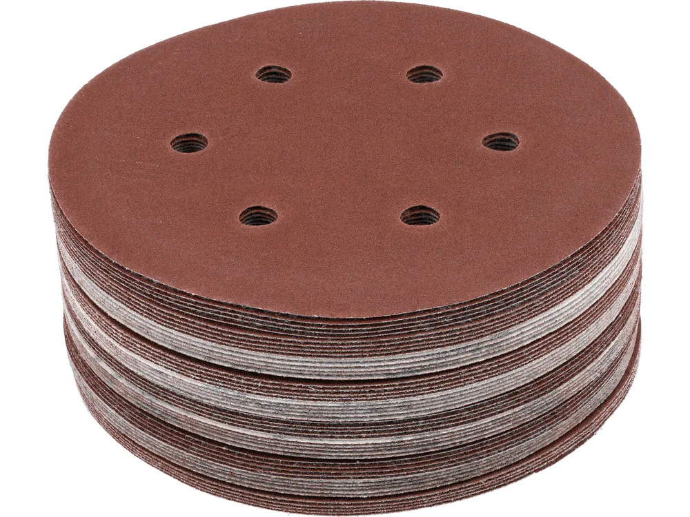 Круг шліфувальний з наждачн. паперу з липучкою YATO: Ø= 150мм, Р150, 6 отв до YT-09739, -09740, 50шт