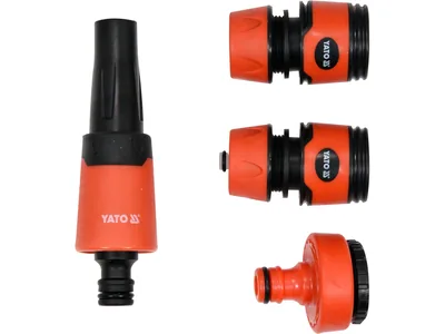 Зрошувач прямий YATO з набором з'єднань 3/4", 1", ABS-пластик, 4 шт